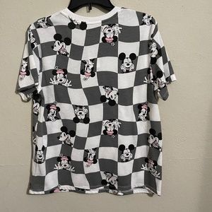 Gray and White Minnie & Mickey Mouse Shirt